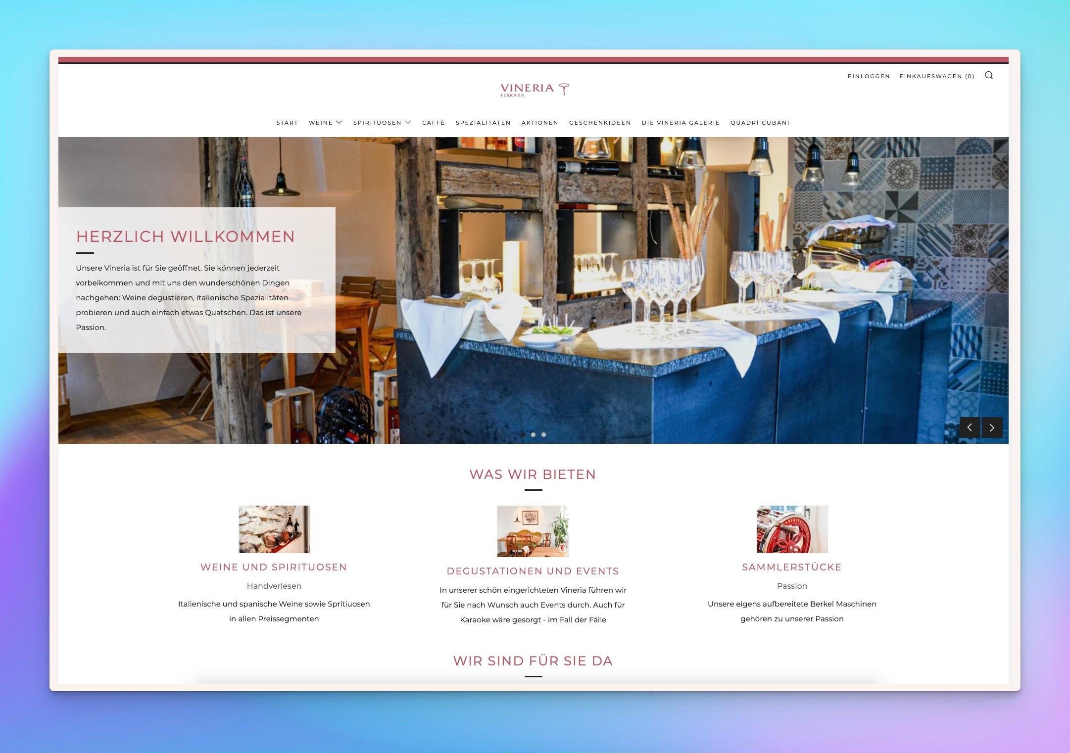 Website erstellen lassen Referenz: Trattoria Ferrara - Professionelles Restaurant-Webdesign mit Online-Reservierung und mehrsprachigem Content